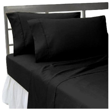 Black Full Microfiber 4-Piece Bed Sheet Set