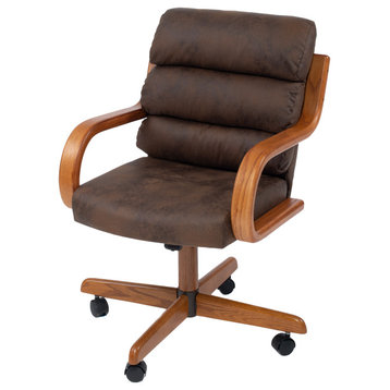 Swivel Dining Caster Chair, Brown