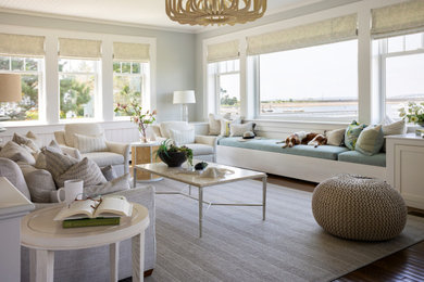 Inspiration for a coastal living room remodel in Boston