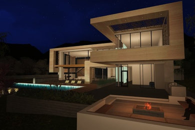 Example of a minimalist exterior home design in Los Angeles