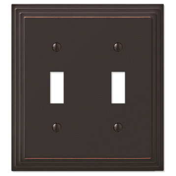 Steps Cast 2-Toggle Wall Plate, Aged Bronze