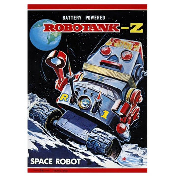 "Robotank-Z Space Robot" Digital Paper Print by Retrobot, 20"x26"
