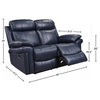 Hudson Power Reclining Top Grain Leather Loveseat, Blue