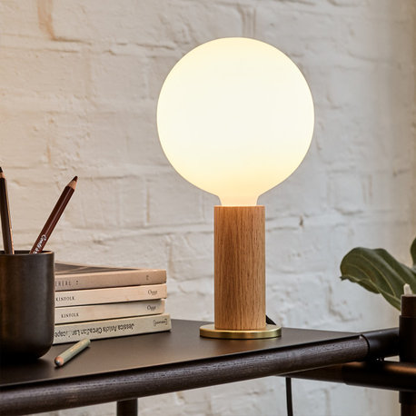 Oak Knuckle Table Lamp With Sphere IV US