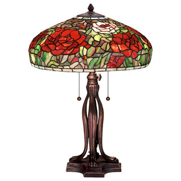 23.5H Tiffany Peony Table Lamp