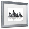 Watson 'Dallas Texas Skyline BG-1' Art, Silver Frame, 16"x20", White Matte