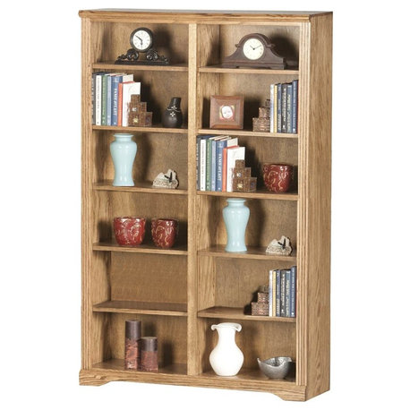 1-Shelf Tall Double Bookcase (Caribbean Rum)