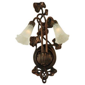 11W White Pond Lily 2 LT Wall Sconce