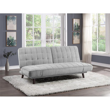 Lexicon Driggs 70" Chenille Elegant Lounger with Tufted in Silver Gray