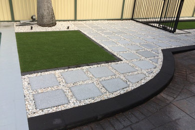Landscaping with pebbles
