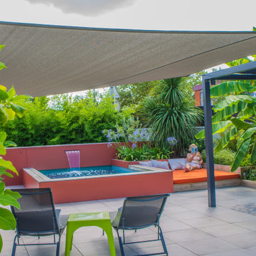 Création d'un jardin exotique avec micro piscine
