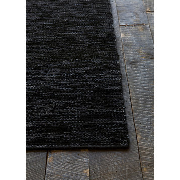 Saket Contemporary Area Rug, Black, 3'6x5'6 Rectangle