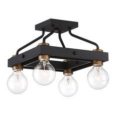 Ravella 4 Light Semi-Flushmount, Black