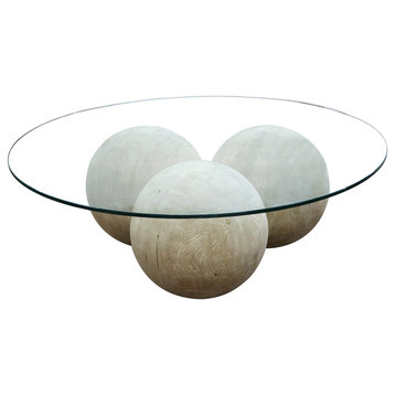 Reclaimed Lumber Allium Coffee Table/Glass Top