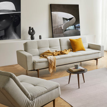 Dublexo Styletto Dark Wood Sofa Bed with Arms by Innovation Living
