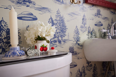 Inspiration for a powder room remodel in Atlanta