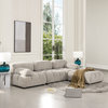 Marcel 109.5" Modular Modern 4-Piece Reversible Sectional Sofa, Pebble Gray Corduroy