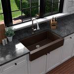 Karran USA - Karran Retrofit Farmhouse Quartz 34" Single Bowl Sink, Brown - This retrofit quartz apron front kitchen sink design with its shorter 6-1/2” apron blends function and form beautifully, and will look stunning in your kitchen. The QAR-740 farmhouse sink is designed with a shorter apron to be able to fit into a standard 36” wide sink base cabinet. This elegant design is available in a choice of 6 rich color options to compliment any decor. The 34-inch quartz single-bowl farmhouse kitchen sink will make a statement in your kitchen.