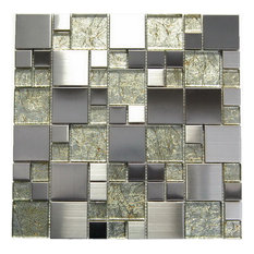 Oddysey Blend Tile, Magic Pattern Mosaic Golden, 10 Sq. ft., 12"x12"