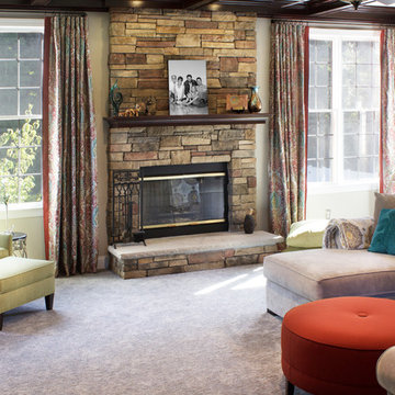 Floating Shelves with Entertainment Cabinetry