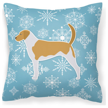Bb3498Pw1818 Winter Snowflake American Foxhound Decorative Pillow
