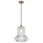 Innovations Lighting - Springwater 1-Light Pendant, Antique Copper, Clear Spiral Fluted - A truly dynamic fixture, the Ballston fits seamlessly amidst most decor styles. Its sleek design and vast offering of finishes and shade options makes the Ballston an easy choice for all homes.