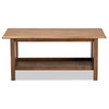 Rylie Traditional Mission Style Walnut Brown Rectangular Wood Coffee Table