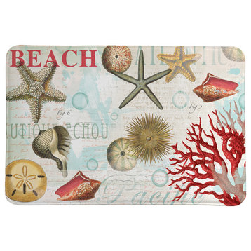 Laural Home Dream Beach Shells Memory Foam Rug, 20"x30"