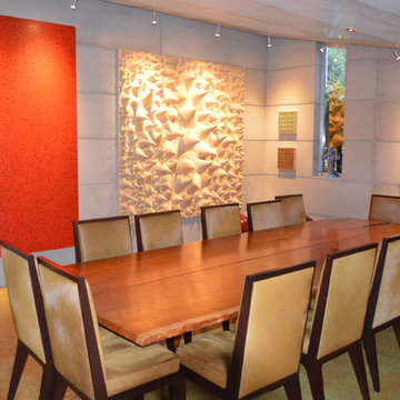 La Jolla / Del Mar Large Custom Wine Cellar Walk In with Tasting Table and Glass