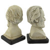 Museum White Finish Abraham Lincoln Bust Bookends, Set of 2