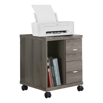 2-Drawer Office Cabinet on Castors, Dark Taupe