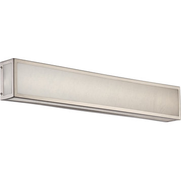 Crate LED Vanity Fixture With Gray Marbleized Acrylic Panels, 24"