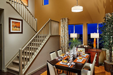Example of a trendy dining room design in Denver