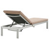 Shore Chaise with Cushions Outdoor Patio Aluminum Set of 2 EEI-2737-SLV-MOC-SET