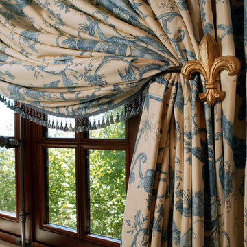 French chateau drapery pullback detail