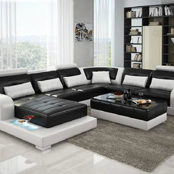6145 Divani Casa Modern Leather Sectional Sofa - Sectional Sofas
