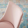 Side Dining Chair, Velvet, Metal, Pink, Modern, Bistro Restaurant Hospitality