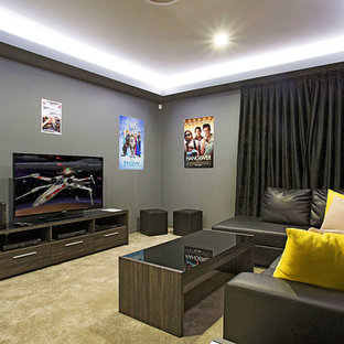 Trendy home theater photo in Gold Coast - Tweed