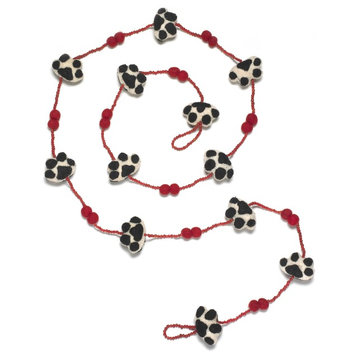 Paw Garland in Cream, Red, and Black