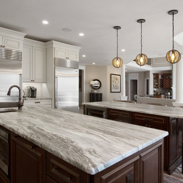 Brown Fantasy Leathered Farmhouse Kitchen