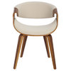 Lumisource Curvo Dining Chair, Walnut and Cream