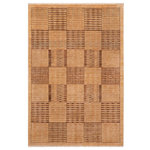 Bareens Designer Rugs - Modern Gabbeh Tammera Beige/Tan Wool Rug - 6'0'' x 8'9'' - With strict standards of craftsmanship and quality of materials used this modern inspired hand knotted Gabbeh rug is a unique piece of world art. A fashionable handmade rug crafted by skilled artisans with trendy and elegant design with sophisticated modern color pallet creates a compelling focal point in any living area. Hand-knotted Gabbeh rugs are the simplest of all oriental handmade rugs, featuring small animal and human figures on an empty field. They are also designed with colorful geometric shapes which makes them unique and versatile. A hand-knotted Gabbeh rug is referred to as a modern contemporary and geometric piece of art. Intricately hand-knotted with luxurious wool and outstanding quality this rug meshes with classic to contemporary decor seamlessly.