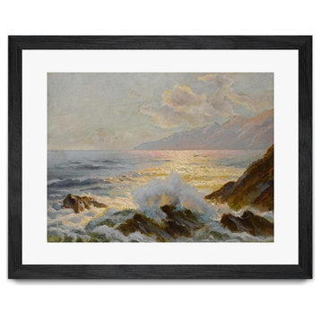 Giant Art 40x30 Main Seascape II Matted and Framed in Pink