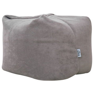 Magic Pouf Gray Beanbag Microplush 3 in 1 Ottoman Chair Pillow