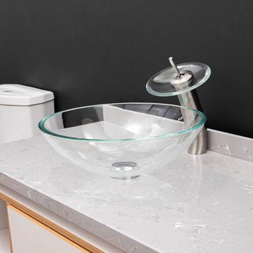 Clear Glass Circular Vessel Bathroom Sink