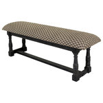 Surya - Surya Avalanche Black Upholstered Bench 18"H X 55"W X 15"D - Embodying time-honored designs that have been revered for generations, the Avalanche Collection redefines vintage charm from room to room within any home décor. Made in India with Polyester, Manufactured Wood, Wood. For optimal product care, wipe clean with a dry cloth. Manufacturers 30 Day Limited Warranty.