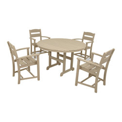 Polywood - Ivy Terrace Classics 5-Piece Dining Set, Sand - Outdoor Dining Sets