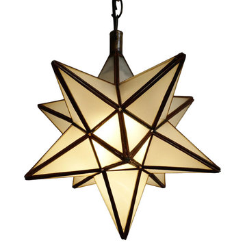 Frosted White Star Lantern Small