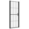 vidaXL Shower Door Bathroom Shower Enclosure Tempered Glass 31.9"x76.8" Black