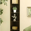 Furniture of America Maleena Wood 5-Shelf Corner Bookcase in Warm Espresso